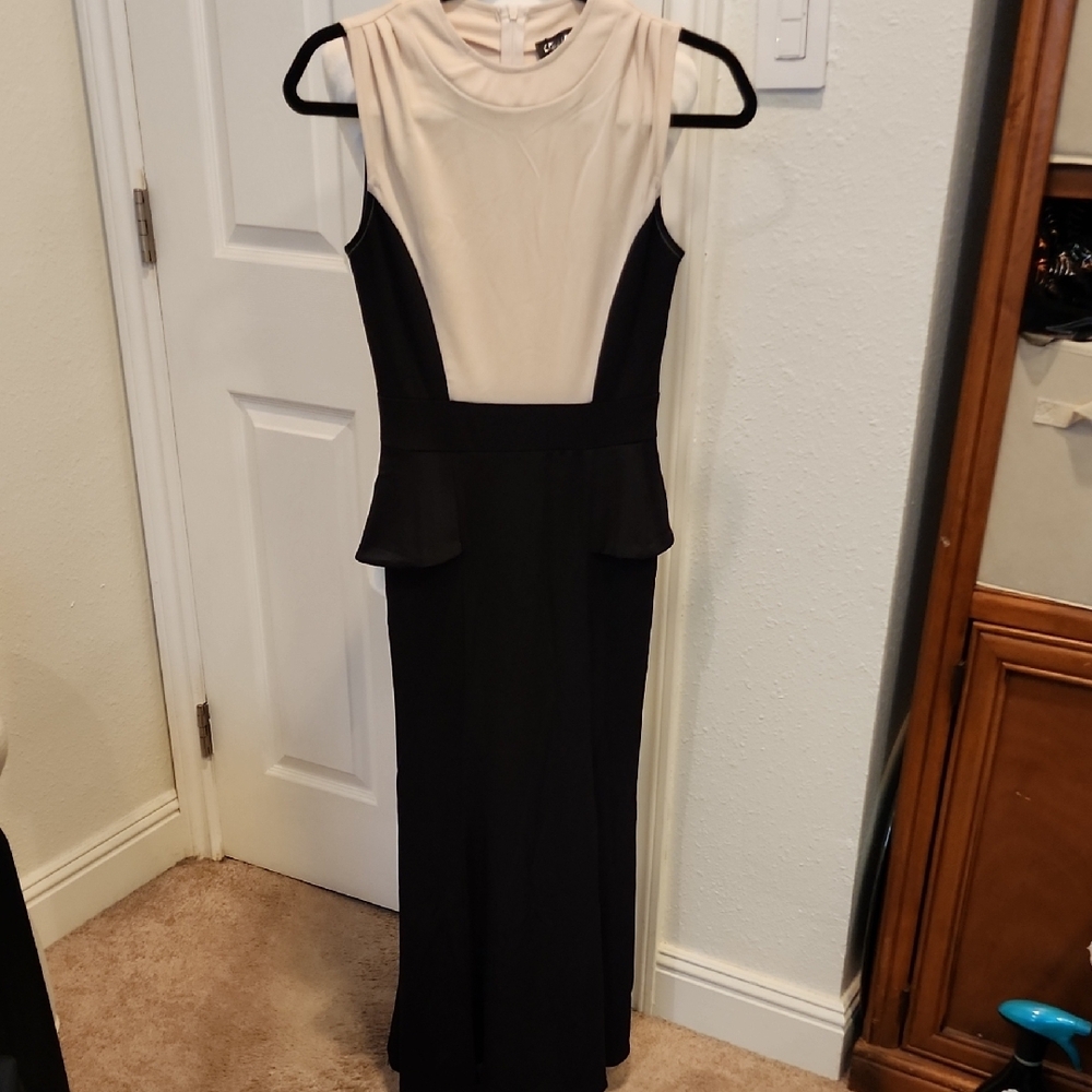 Black and Cream Maxi Dress